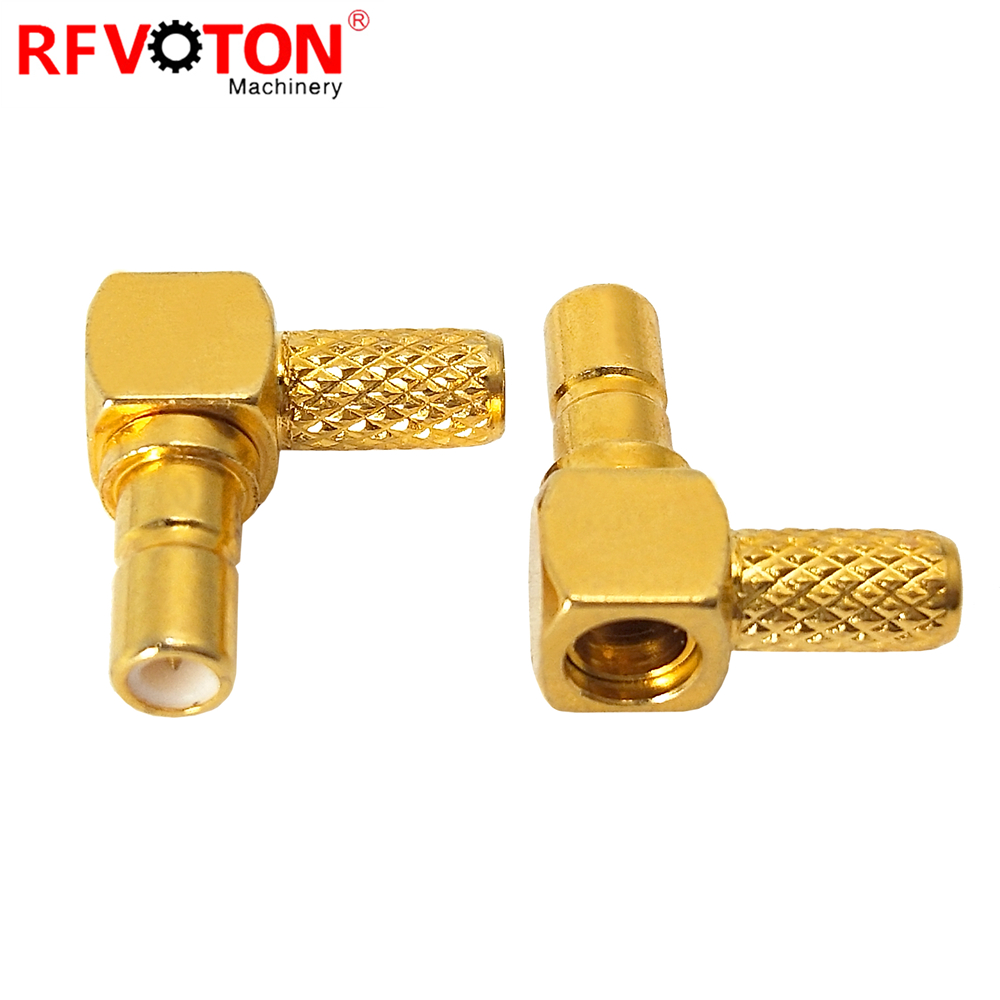 90 Degree SMB Connector Male Plug Right Angle RF Connector Crimp for RG316 RG174 RG178 RG179 Coaxial Cable