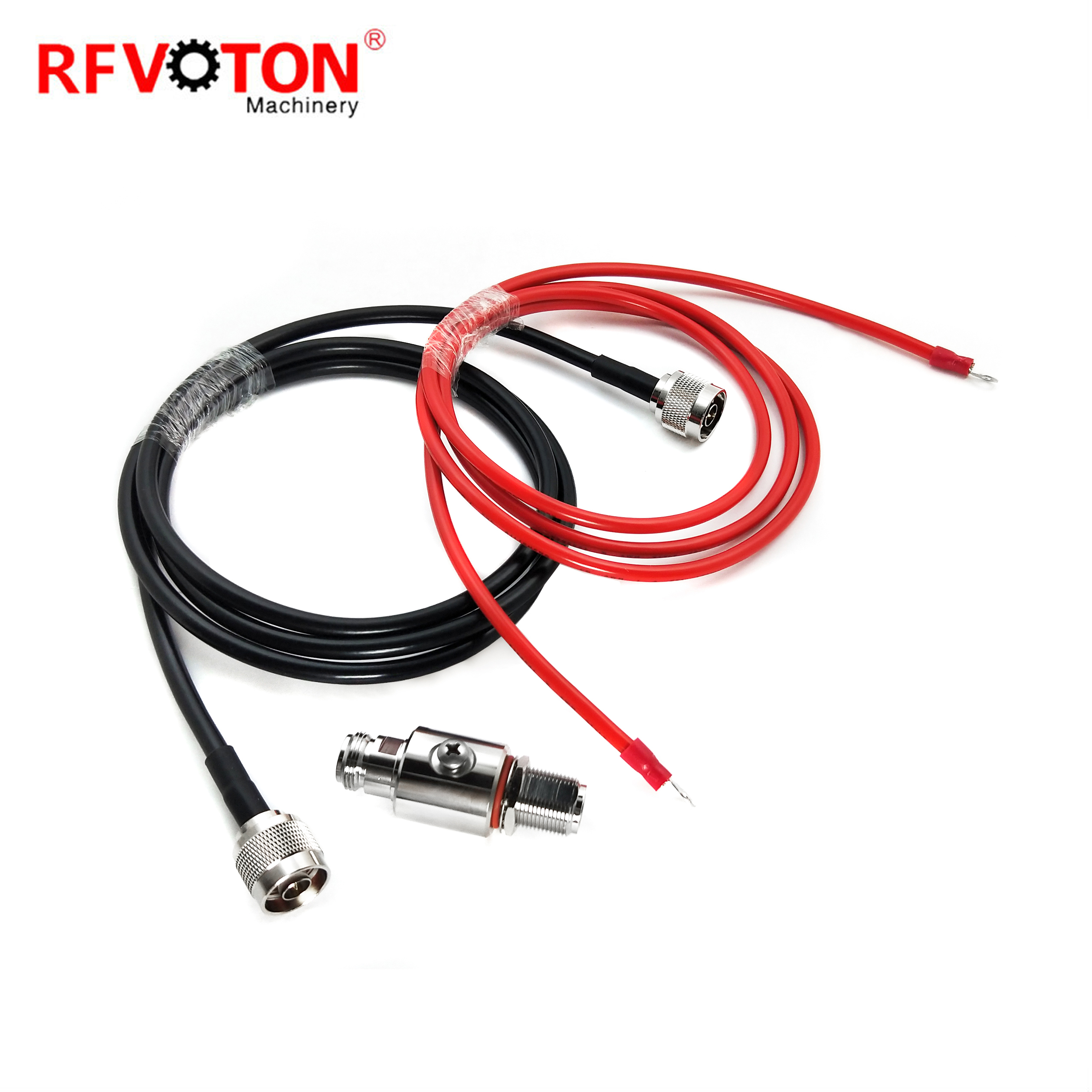 Arrestor DC-3G N Type Female to Female bulkhead jumper cable red 10AWG lmr240 length 1.5m Gas Discharge Tube