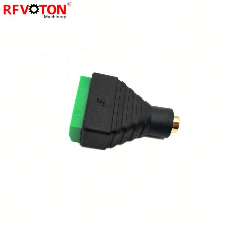 2.5mm CCTV DC Power Female Jack Audio Connector to 4 Pin Terminal Stereo Adapter ជាមួយនឹងវីស 4 Pole