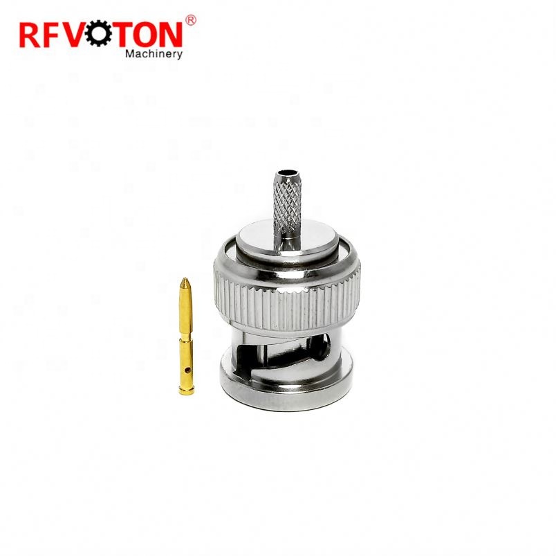 RF Coaxial 50 Ohm Plated BNC Connector Male សម្រាប់ខ្សែ RG174 RG316