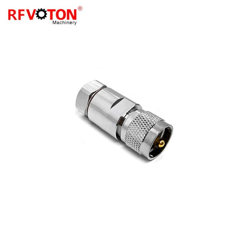 UHF ຜູ້​ຊາຍ plug connector straight clamp ສໍາລັບ 1/2 LDF4-50A ສາຍ coaxial