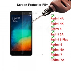 Toughed Écran Protector fir Xiaomi Redmi 7 K20 6 Pro 5 Plus