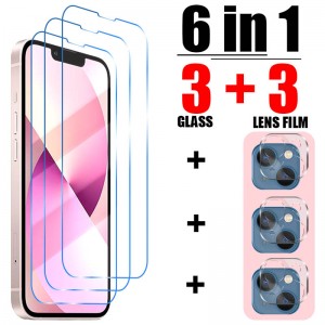 Kaca Tempered kanggo iPhone 13 12 11 Pro Max Film Lensa Kamera Mini