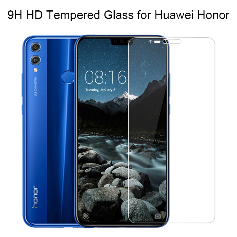 9H HD-beskermende glas op Huawei Honor 7C 7A Uitgestalde beeld