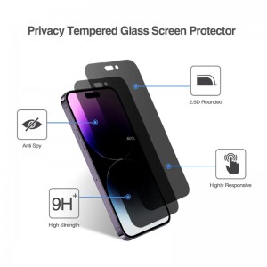 iPhone 14 Pro Max skermbeskermer gehard glas 3D touch 9H hardheid 6.7 duim