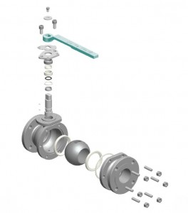DVODELNI navojni krogelni ventil za natančno litje/naložno litje iz nerjavečega jekla