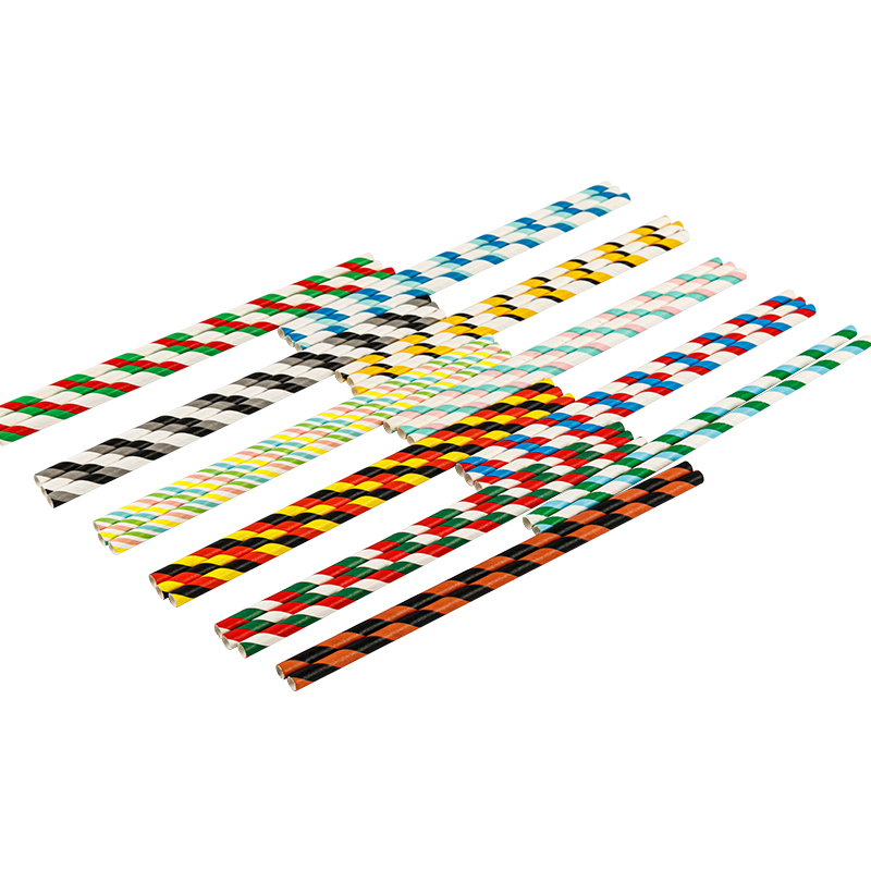 Manufacturers directly provide fully degradable beverage paper straw, disposable environmental protection Stripe straight straw, which can be wholesale customized