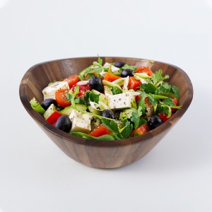 Suncha Acacia Wood Salad Bowl para sa mga Prutas