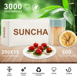 Suncha Sturdy Safe Bamboo Toothpicks for Party