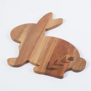Tábua de servir em madeira de acácia suncha em forma de coelho fofo