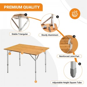 Prenosna miza za kampiranje Suncha Bamboo Folding Table