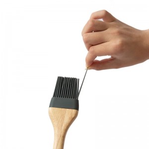 Suncha Silicone Basting Brush ກັບ Handle ໄມ້ໄຜ່ສໍາລັບການປຸງແຕ່ງອາຫານ