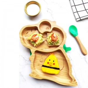 Suncha Bamboo Kid Vanodyisa Plate Dinosaur Shape Dinnerware