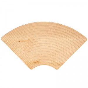 Suncha Rubber Wood Fan-shaped Spiral Stripe Serving Board
