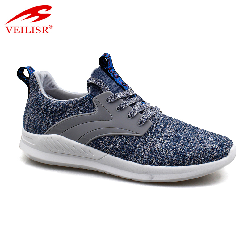 Outdoor knit fabric upper lightweight casual sneakers men sport shoes