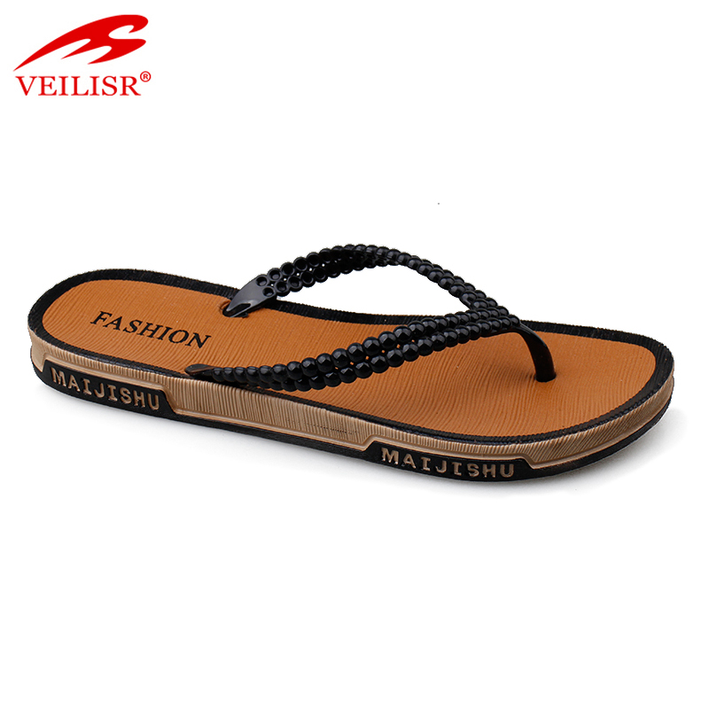 Wholesale outdoor summer beach ladies PVC slippers women flip flops