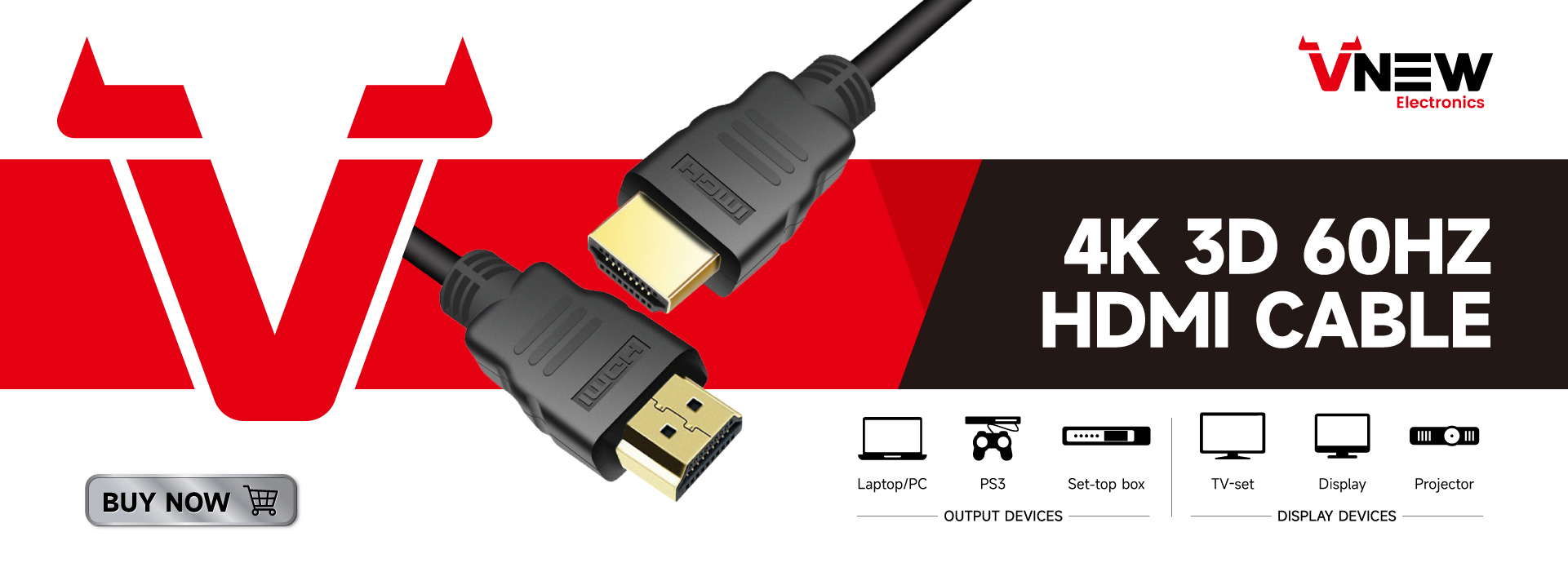 VN-HDP01 Vnew Longitud personalizada Displayport a HDMI CABLE 4K 60Hz DP