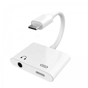 Vnew मल्टीफ़ंक्शन ड्युअल पोर्ट टाइप C से 3.5mm USB-C डिजिटल कॉलिंग फास्ट चार्जिंग USB ऑडियो अडैप्टर