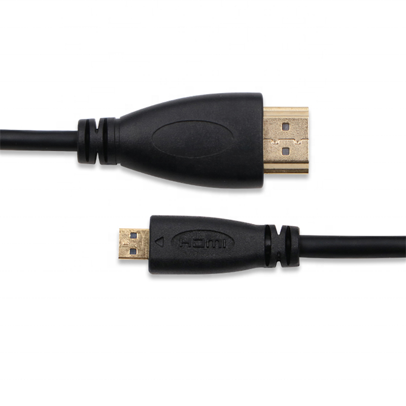 HDMI केबल VN-HD14 नवीन टॉप सेलर ब्लॅक स्टेबल गोल्ड प्लेटेड 1080P हाय स्पीड मायक्रो मेल ते एचडीएमआय पुरुष एचडीएमआय केबल HDTV साठी