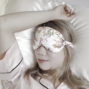 Gorąca sprzedaż 100% poli satynowa miękka maska ​​do spania opaska na oczy z elastycznym paskiem