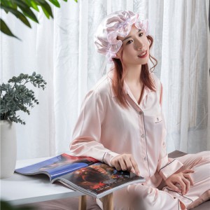 Šilkinė plaukų kepurė rožinės spalvos