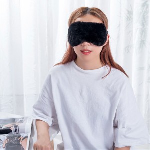 Poly soft black color velvet eye mask