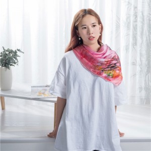 Fourniture ODM Summer Long Shawl Fraen Twill Polyester Gefill Square Wrapping Square Schal