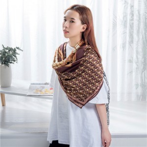 Pasadyang pakyawan na disenyo ng fashion silk scarf shawl
