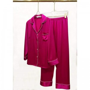 O produto de alta qualidade 100 seda confortável e luxuoso conjunto de pijamas longos de seda