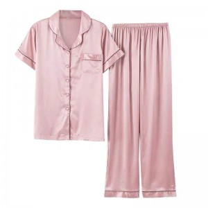 Velkoobchodní dámské oblečení na spaní hedvábné dvoudílné pyžamo Krátká sada dámské sexy noční prádlo