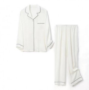 主图продажба на едро с малки MOQ Amazon горещо продавани комплект от 2 части сатенени дамски пижами с полиестерно облекло