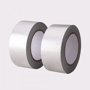 ຜ້າເສັ້ນໄຍແກ້ວອາລູມິນຽມ foil tape Seal Pipe Insulation Tear Resistance Metal Repair