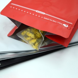 Bolsa Ziplock personalizada con xanela lateral Bolsa de paquete de soporte para alimentos