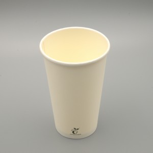 12 унция биологиялық ыдырайтын бір реттік PLA компостталатын арнайы логотипті қағаз кофе шыныаяқ