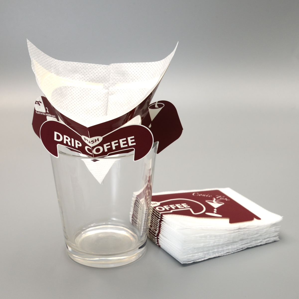V-Drip koffiefiltersakke met pasgemaakte afdrukke