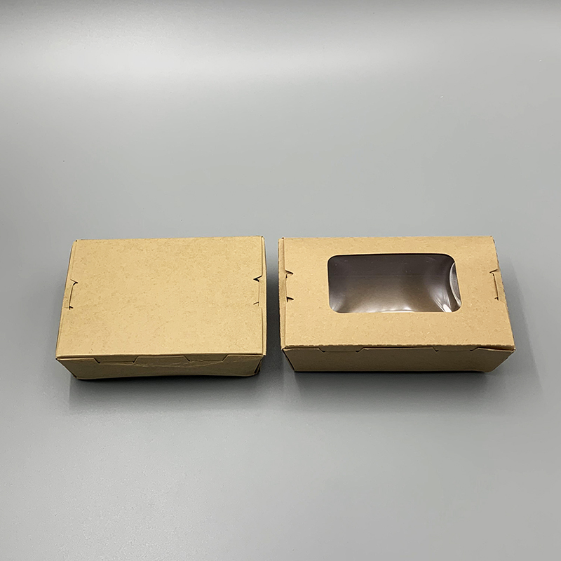 Үйлдвэрлэгч захиалгаар хэвлэсэн цаасан гамбургер хайрцаг бор гар урлалын цаасан сав