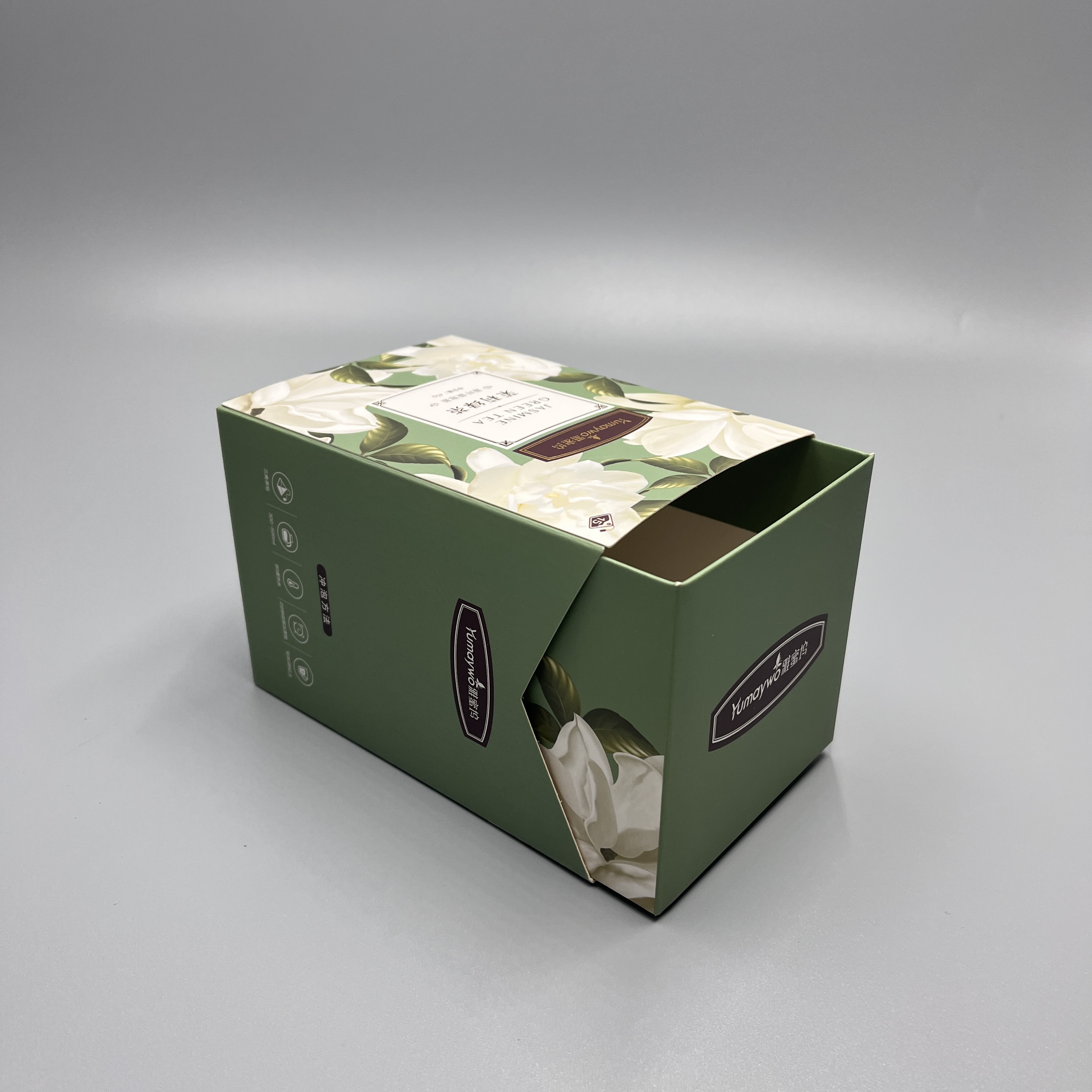Caja de papel de almacenamiento de cajón personalizada plegable de papel revestido de arte con logotipo