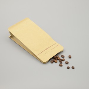 Craft coffee benas බෑගය කපාට සහ T-zipper සහිත පැතලි පහළ බෑගය