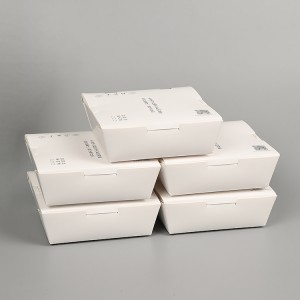 Cutie de ambalare din hârtie artizanală albă la pachet pentru paste cu pui prăjit recipiente pentru gustări