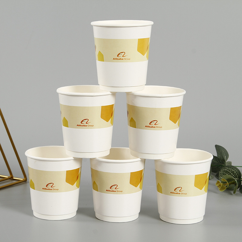 Բարձրորակ երկշերտ թղթե, մեկանգամյա օգտագործման սուրճի բաժակի պատվերով լոգոյի թղթե բաժակներ