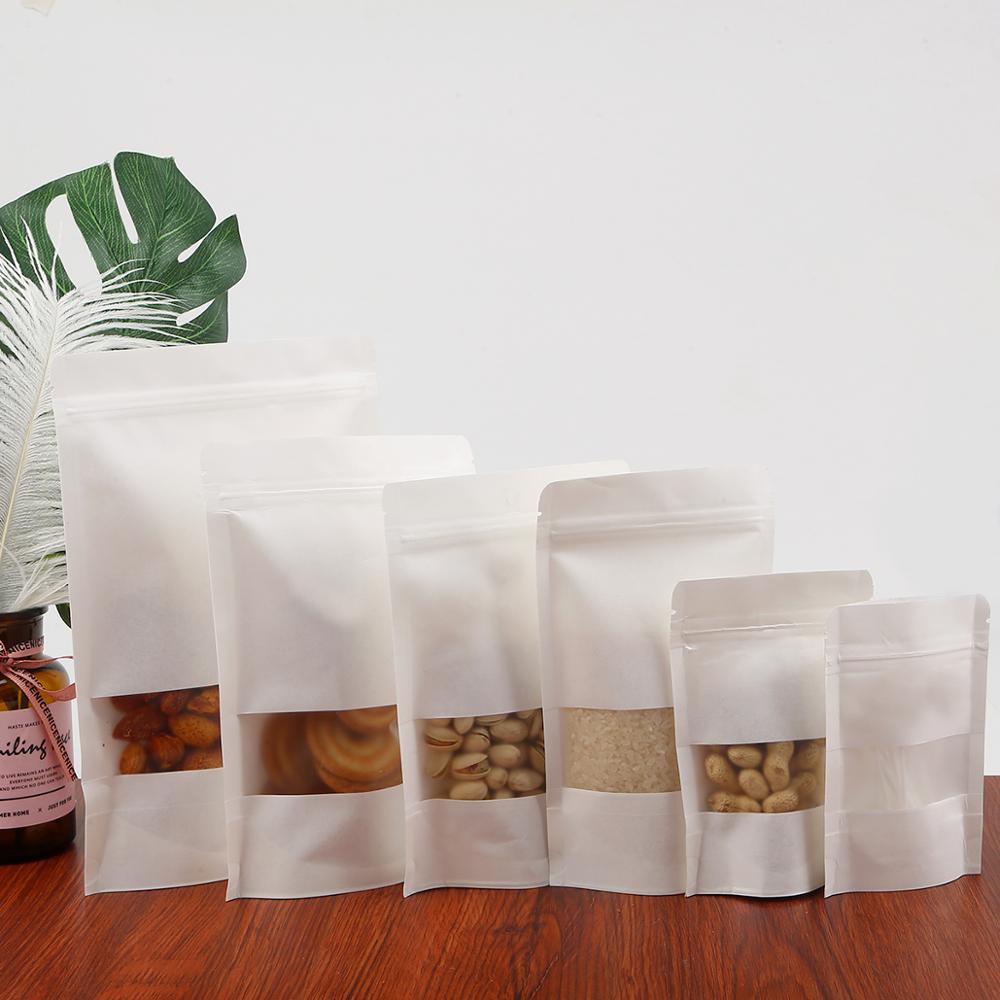 Stojące torby na ziarna kawy Craft z poziomymi okienkami