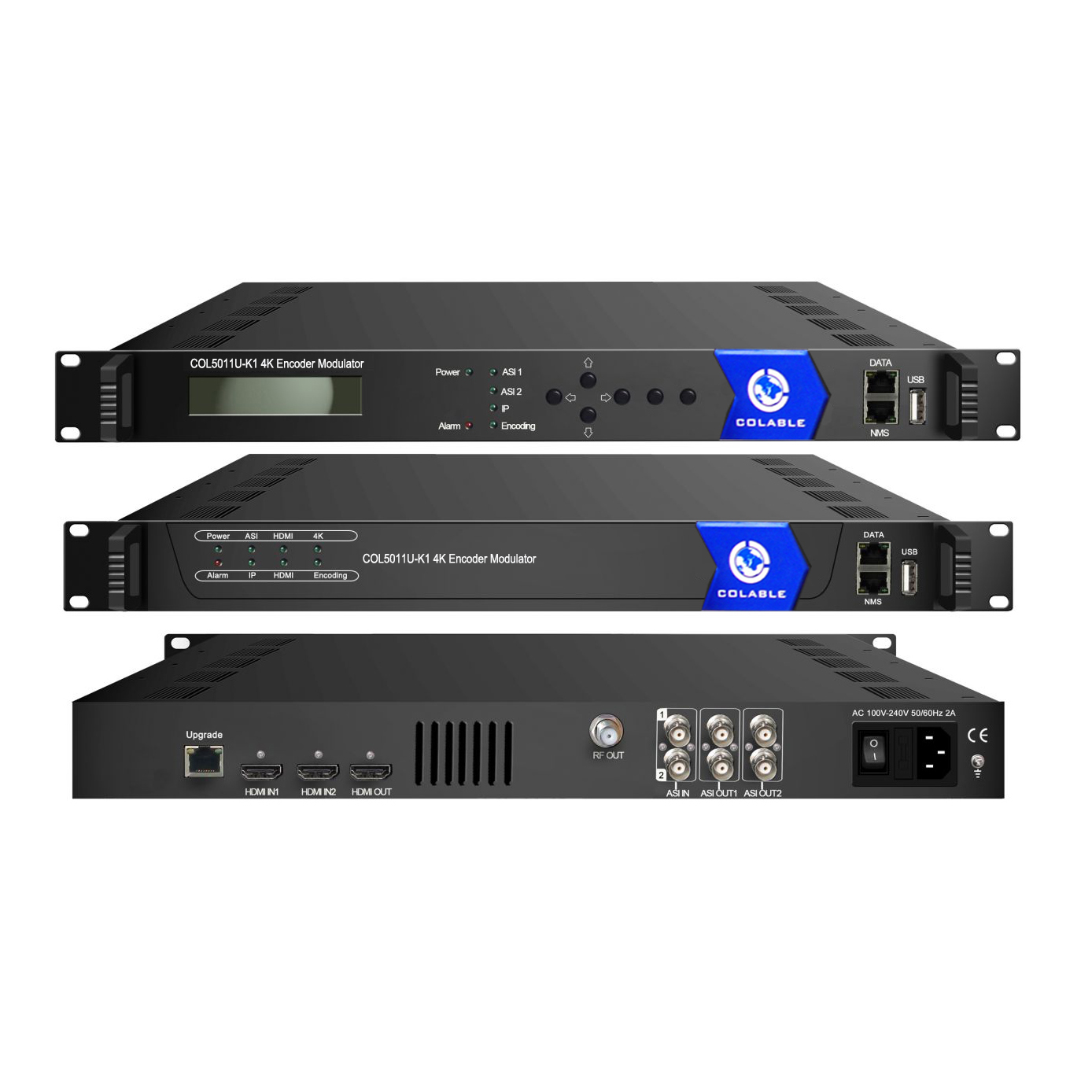 H.264 AVC/H.265 HEVC HD ASI IP'den RF'ye DVB-C/DVB-T 4K Kodlayıcı Modülatör COL5011U-K1