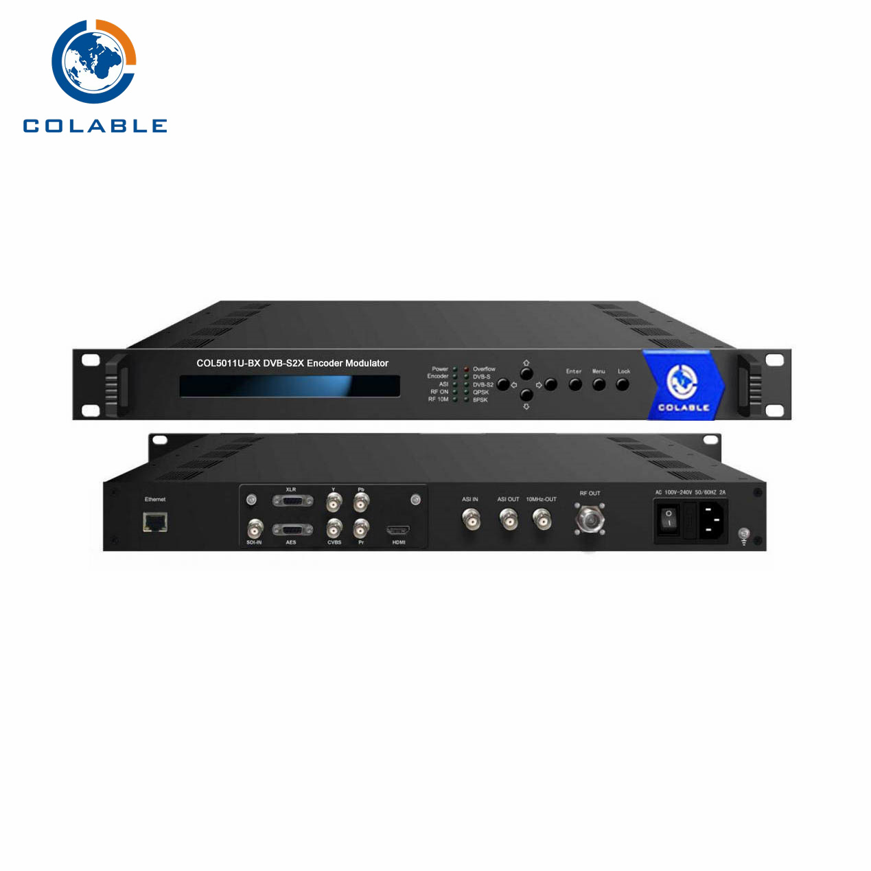 MPEG-4 H.264,MPEG2 SD/HD H.265 ל-DVB-S2X מודולטור מקודד COL5011U-BX