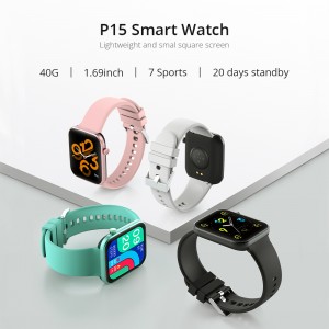 COLMI P15 Smart Watch Ragga Taabasho Buuxa oo La Socodka Caafimaadka IP67 Haweenka Aan Biyaha Aan Lahayn Smartwatch