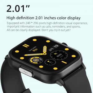 COLMI C63 Smartwatch 2.01 ″ Ifihan ECG Ẹjẹ Atẹgun Ẹjẹ Glucose Health Smart Watch.