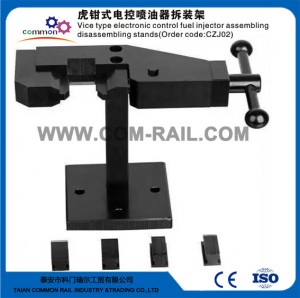 Vice type injector disassembling stand