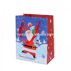 Christmas tree decoration paper bag printed Personalized Biodegradable reusable bags paper