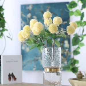Bouquet Single Stem Artificial Plastic Silk Chrysanthemums Ball Flower For Home Wedding Decoration