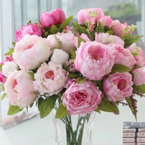 7 flowers heads Artificial flower peony silk flower for wedding and home decoration