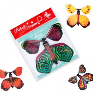 Artificial magic flying butterfly worked by elastic band tricks change hands funny prank joke mystical fun surprise gift toy